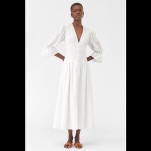 NWT - Rebecca Taylor Leaf LA VIE EMBROIDERED COTTON DRESS